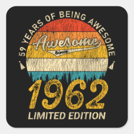 63歳1962レトロ63素晴らし番目の誕生日ギフト スクエアシール