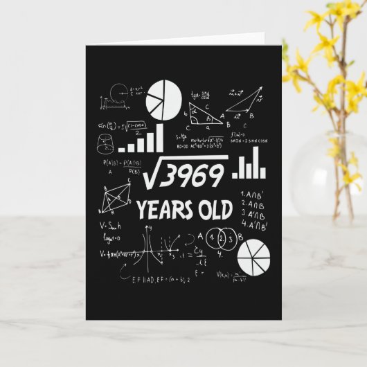 63歳Bday数学先生63番目の誕生日ギフト カード (黄色い花)