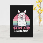 63歳Bday Llaming 63位誕生日Llama カード (黄色い花)