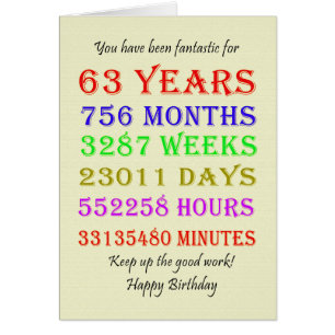 63番目の誕生日のマイルストーン