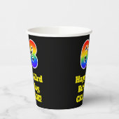 63番目の誕生日カラフル:,おもしろい,エキサイティング, Rainbow 63 紙コップ (左)