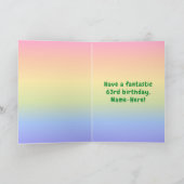 63番目の誕生日カラフル: Rainbow # 63,名前をカスタムする カード (内部)