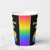 63番目の誕生日カラフル: Rainbow # 63,名前をカスタムする 紙コップ (左)