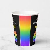63番目の誕生日カラフル: Rainbow # 63,名前をカスタムする 紙コップ (右)