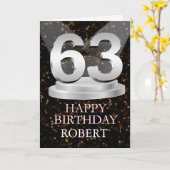 63番目の誕生日スポットライト名刺追加 カード (黄色い花)