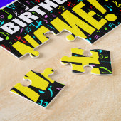 63番目の誕生日:おもしろい、カラフルミュージックシンボル、「63」 ジグソーパズル (側面)