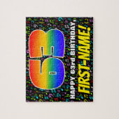 63番目の誕生日:おもしろい、カラフルミュージックシンボル、「63」 ジグソーパズル (縦)