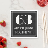 63番目の誕生日~インスパイアアールデコルック"63",名前 スタンダードランチョンナプキン (インサイチュ)