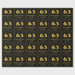 63番目の誕生日-インスパイアアールデコルック"63" & Name ラッピングペーパー