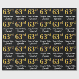 63番目の誕生日:エレガント贅沢なフェイク金ゴールドルック# ラッピングペーパー