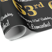 63番目の誕生日:エレガント贅沢なフェイク金ゴールドルック# ラッピングペーパー (ロールコーナー)