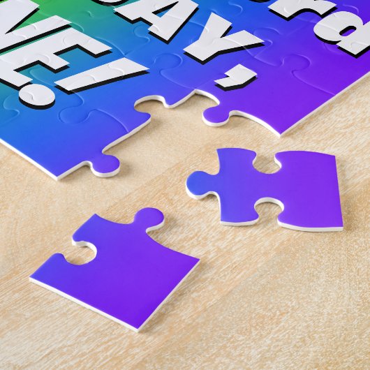 63番目の誕生日: カラフル、おもしろいレインボーパターン# 63 ジグソーパズル (側面)