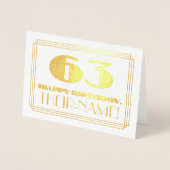 63番目の誕生日、名前+インスパイアアールデコ外観「63」 箔カード (正面)