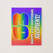 63番目の誕生日— 数々の – 色のレインボーパターン「63」 ジグソーパズル (縦)