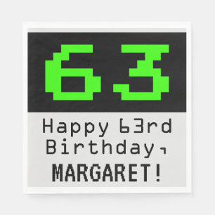 63番目の誕生日- Nerdy / オタク系のスタイル「63」と名前 スタンダードランチョンナプキン