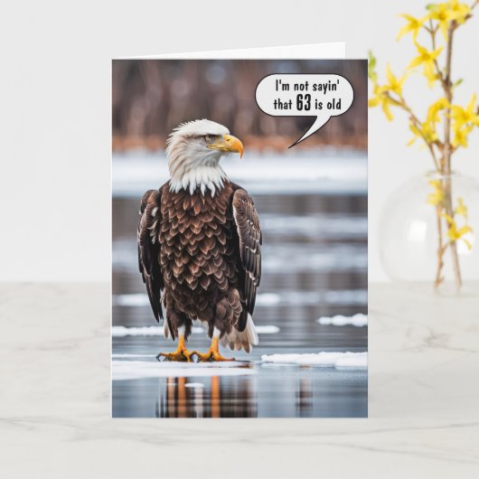 63誕生日のハゲ・イーグル カード (黄色い花)
