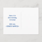 63誕生日はっきりした:,おもしろい,シンプル虹, 63 ポストカード (裏面)