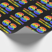 63誕生日はっきりした:,おもしろい,シンプル虹, 63 ラッピングペーパー (角)