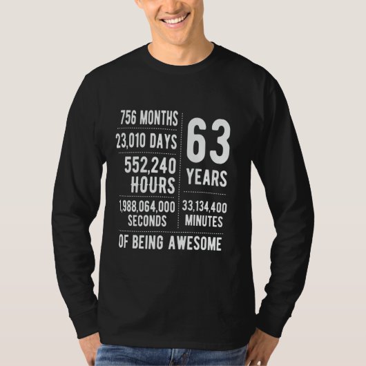 63誕生日男おもしろい女63歳 Tシャツ (正面)