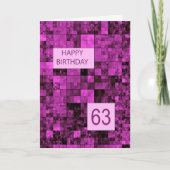 63誕生日誕生日ピンクパターンカード カード (正面)