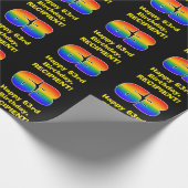 63誕生日:おもしろい、カラフルレインボーインスパイア# 63 ラッピングペーパー (角)