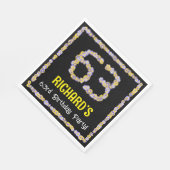 63誕生日:フローラ花数名前をカスタムする スタンダードランチョンナプキン (角)