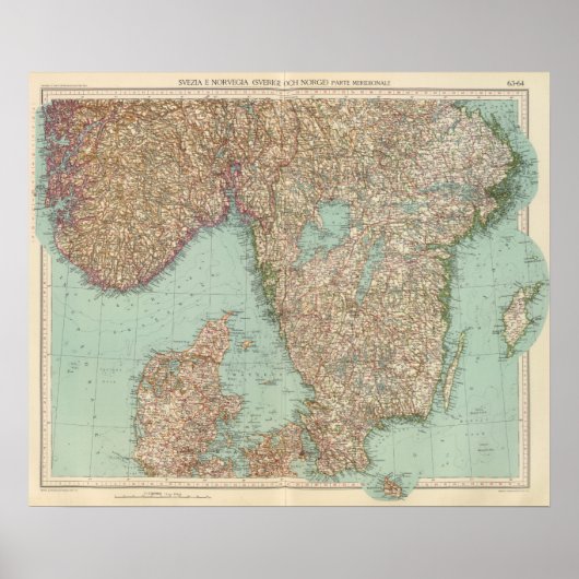 6364スウェーデン、ノルウェー南部 ポスター (正面)