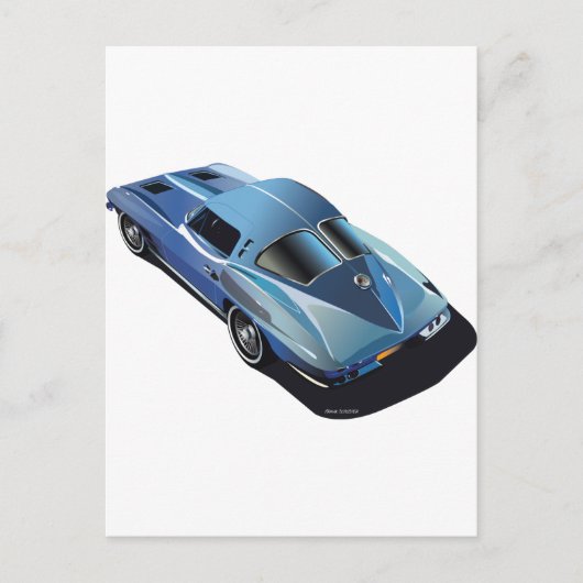 63_分割ウィンドウ_青 ポストカード (正面)