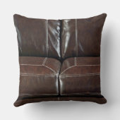 63,皮フェイク革,栗茶 クッション (裏面)