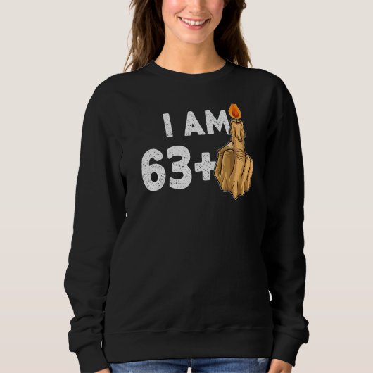 63+1中指64番目の誕生日挑発的 スウェットシャツ (正面)
