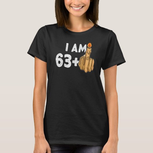 63+1中指64番目の誕生日挑発的 Tシャツ (正面)