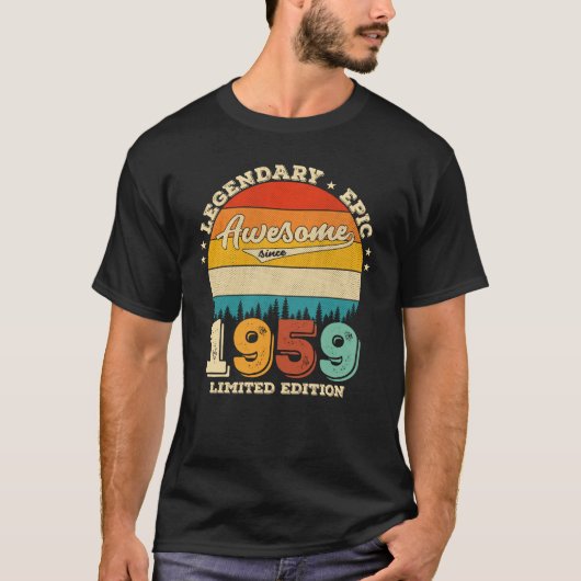 63 Year Old Awesome Since 1959 63rd Birthday Gift Tシャツ (正面)
