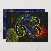 63rd誕生日パーティー招待者 招待状 (正面/裏面)