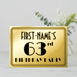 63rd誕生日パーティー – アールデコ検索「63」 +名前 箔招待状