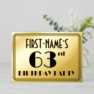 63rd誕生日パーティー – アールデコ検索「63」 +名前 箔招待状