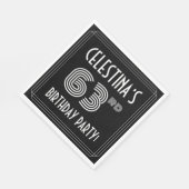 63rd Birthday Party:アールデコスタイル+名前をカスタムする スタンダードランチョンナプキン (角)