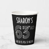 63rd Birthday Party:アールデコスタイル+名前をカスタムする 紙コップ (裏面)