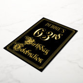 63rd Birthday Party – スクリプファンシートと名前をカスタムする 箔招待状 (回転した状態)