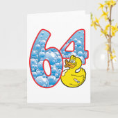 64の年齢のアヒル カード (黄色い花)