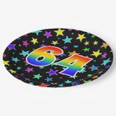 64イベントはっきりした:,おもしろい, カラフル Rainbow 64 ペーパープレート (アングル)