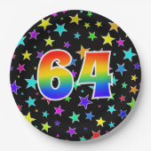 64イベントはっきりした:,おもしろい, カラフル Rainbow 64 ペーパープレート (正面)
