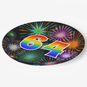 64イベント-おもしろい、カラフル、はっきりしたレインボー64 ペーパープレート (アングル)