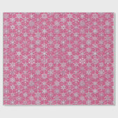 64スノーフレーク・グリッド上のバラピンクの吹雪 ラッピングペーパー (フラット)