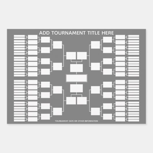 64チームスタートのためのスポーツトーナメントブラケット ラッピングペーパーシート (正面3)