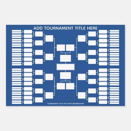 64チームスタートのためのスポーツトーナメントブラケット ラッピングペーパーシート (正面2)