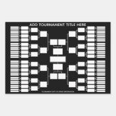 64チームスタートのためのスポーツトーナメントブラケット ラッピングペーパーシート (正面)
