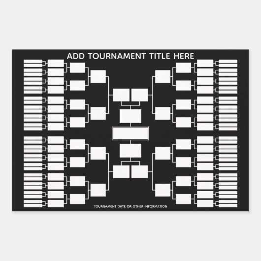 64チームスタートのためのスポーツトーナメントブラケット ラッピングペーパーシート (正面)