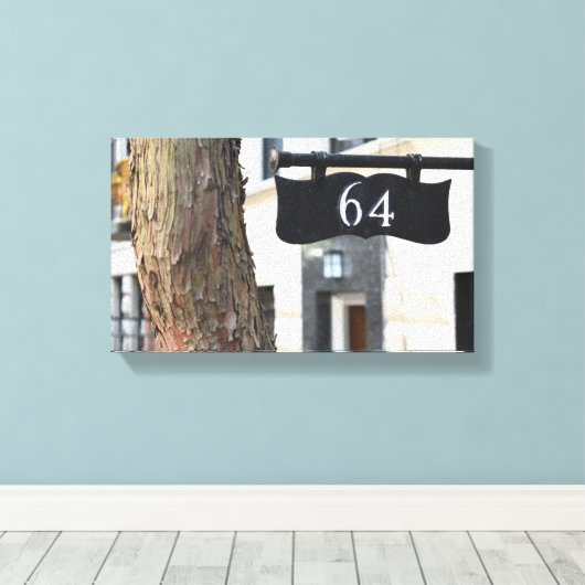 64ニューヨークシティブラウンストーンズアッパーウエストサイドNYC キャンバスプリント (インサイチュ (ウッドフロア))