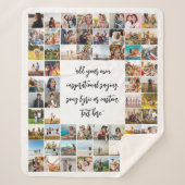 64フォトパーソナライズされたコラージュカスタム引用文 シェルパブランケット (正面)