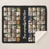 64フォトパーソナライズされたコラージュ シェルパブランケット (正面(横))